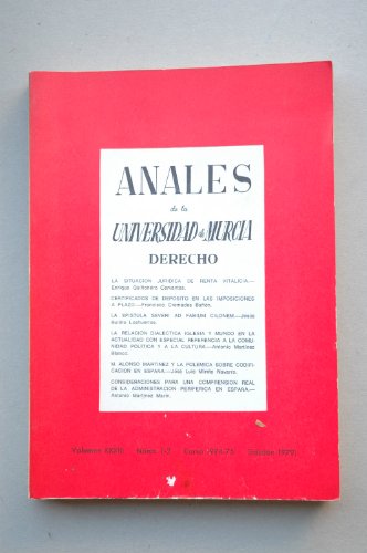 Universidad De Murcia - Anales De La Universidad De Murcia. Derecho. Vol. Xxxiii.-- Nº 1-2 (Curso 1974-1975)