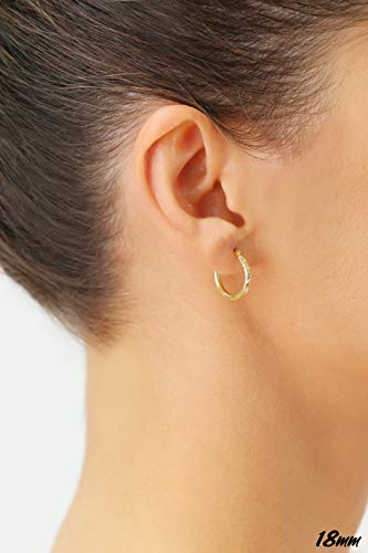 14k Yellow Gold Hand Engraved Diamond-cut Round Hoop Earrings3