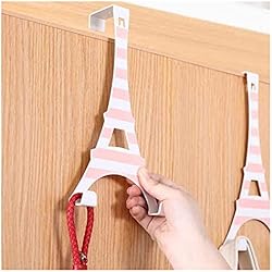 Perchero Para Ropa De Herreria QWEA Perchero Pared, Perchero con Estante, Ganchos, Ganchos con Forma de Torre de París, Sombrero, Ropa, Abrigo, Bolsa de Toalla, sobre la Puerta, Perchero para baño, Perchero Colgante, herr