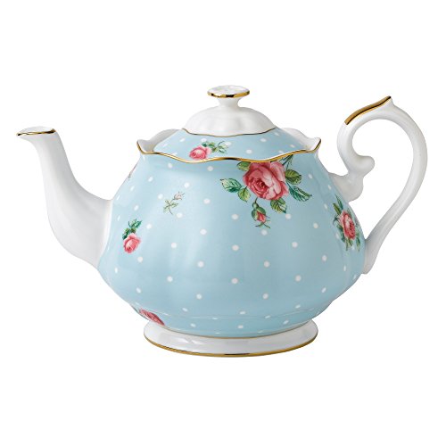 Royal Albert Polka 3-Piece (Teapot, Sugar & Creamer) Tea Set, Blue Multi #TOP1