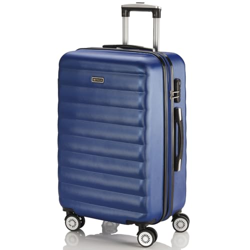 Bagage taille moyenne ITACA bleu en ABS avec cadenas à combinaison
