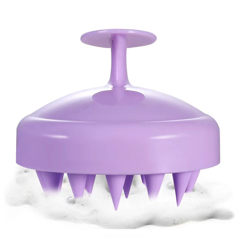 Hair Shampoo Brush,TTKLYN Scalp Care Hair Brush with Soft Silicone Scalp Massager, Light Purple