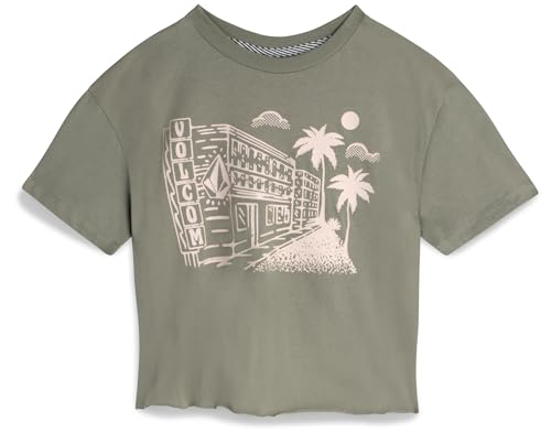 Image of Volcom Girls Shirts - Casual Crewneck Short Sleeve Graphic Tee Trendy Tops - Breathable Girls Summer Clothes