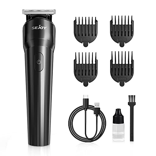 Sejoy Cortapelos para hombres, recortadora de barba, recortadora de cabello con hoja en T, afeitadora eléctrica inalámbrica, maquinilla de afeitar, recortadora de bikini para hombres y mujeres Cover