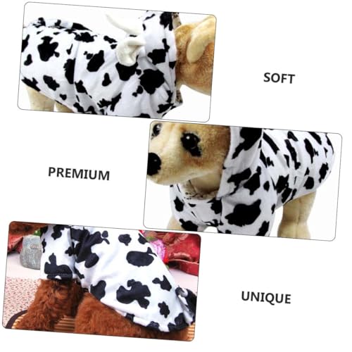 Disfraz de vaca para perro ORFOFE talla XS suave y liviano miniatura 7