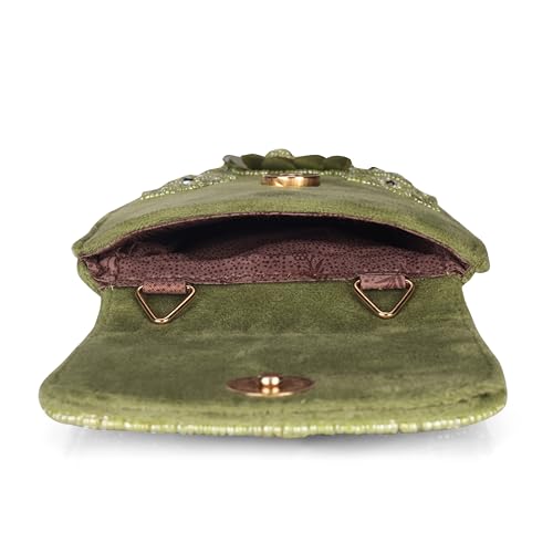 Image of J I ACCESSORIES Velvet Saree Clutch Mobile Pouch Waist Clip Ladies Purse Gift For Women