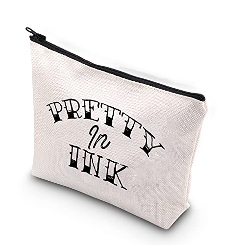 WCGXKO Tattoo Lover Gift Tattoo Artists Gift Pretty in Ink Addicted to Ink Zipper Pouch Makeup Bag...