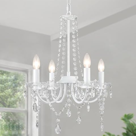 QAREHL Crystal Chandelier with Dimmable Lights Cover
