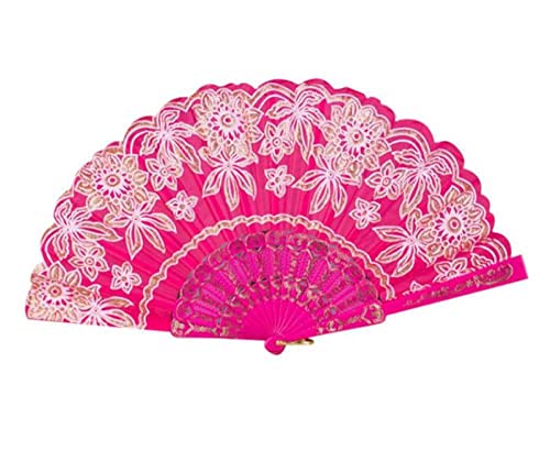Abanicos de mano elegantes con rosas de encaje para mujer 2