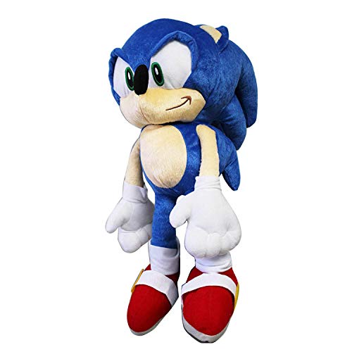 Sonic The Hedgehog Plush Backpack Stuffed Animal Toy with Zipper Open Pocket 18