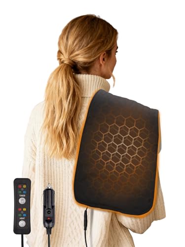 Manta Calefactora de Coche 12v Con 4 Configuraciones de Calor 4 Temporizadores Manta EléCtrica...