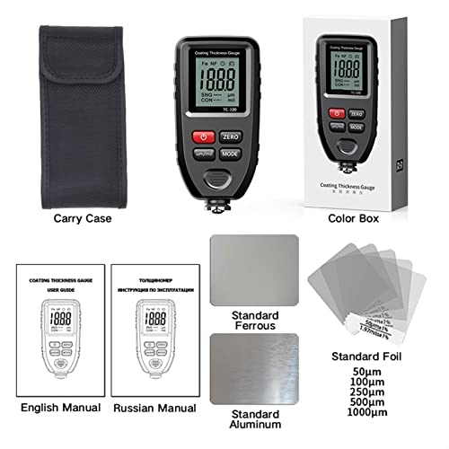 Medidor de espesor de recubrimiento DOLUNTO TC100, precisión 0,1 μm, rango 0-1300 μm, para pintura automotriz en acero y aluminio, color gris miniatura 7
