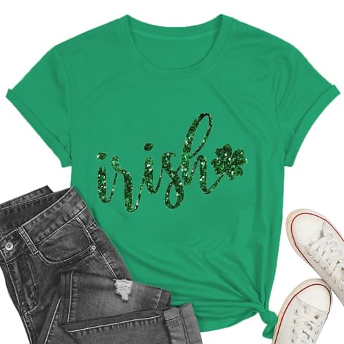 St.Patricks Shirts for Women Irish Tee Shamrock T-Shirt Luck of The Irish Patricks Tops
