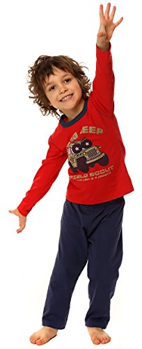Preisvergleich Produktbild Italian Fashion IF Jungen Schlafanzug Timothy 0223 (Rot (Auto), 86-92)
