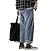 DOSLAVIDA Men's Work Jeans Casual Hip Hop Cargo Solid Color Loose Fit Straight Wide Leg Cotton Denim Pants with Zipper