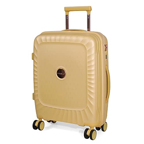 Image of ROMEING Sicily 20 inch, Polypropylene Luggage, Hard Sided, (Yellow 55 cms) Small Cabin Trolley Bag | 8 Spinner Smooth Wheels | TSA Lock | Unbreakable | Men & Women & Kids