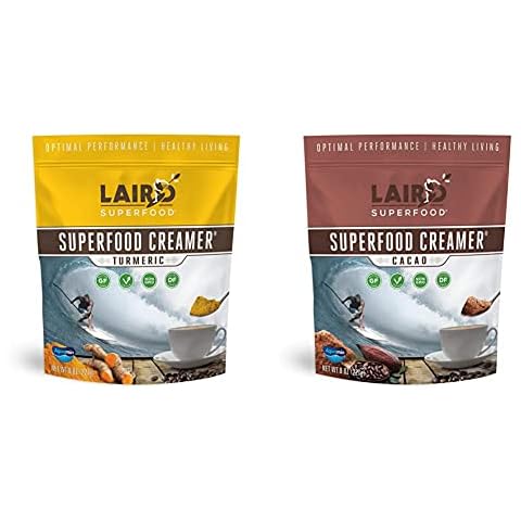 Laird Superfood - Turmeric Superfood Creamer 8oz 240 g 2223 & Cacao Superfood Creamer 8oz 227 g Cover