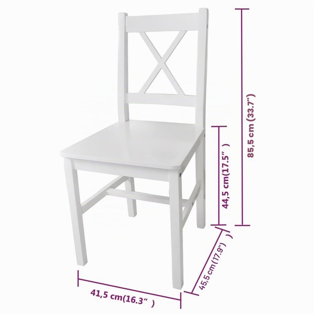 vidaXL 6X Sillas de Comedor Madera Blancas Asiento Banco Sillón Mueble Cocina