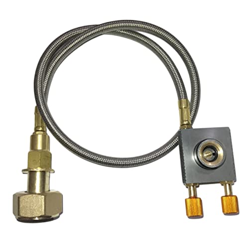 Yardwe Outdoor Gas Tank Inflation Adapter Gas Refill Tool for Camping Stoves Safe Conversion Joint to Flat Gas Tanks Compatible with Cylinders