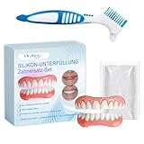 1 Satz Silicone Reline Denture Set, Zahnersatz Prothese Komplett, Silicone Reline Denture Set, Denture Silicone Reline Kit mit Prothesenzahnbürste,Sicheres Material,Natürlich und Angenehm zu Tragen