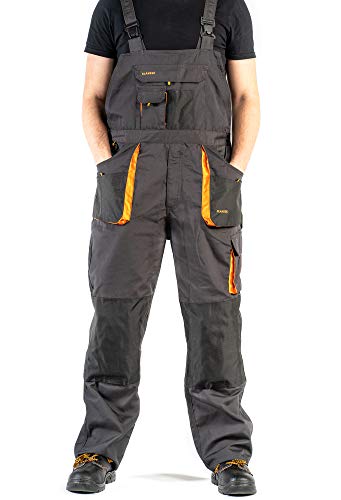 ART.MAS Classic Bib and Brace Dungaree Overalls, Pro Wear Workwear, S-3XL Size - Multipockets, Pocket For Knee Pads, Durable Triple Stitched Seams, 2 colors