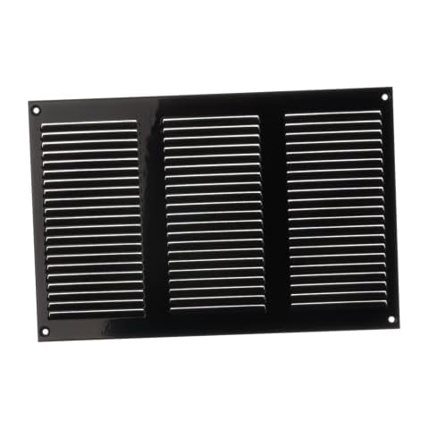 300x200mm Air Vent Grille Cover 11x8 inch Black Ventilation Cover, Metal, with Insect Mesh Cover