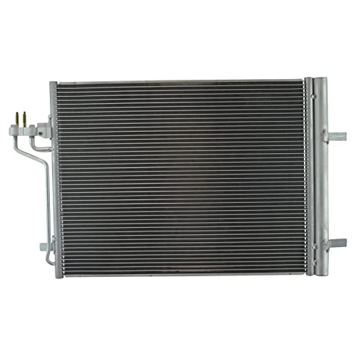 Image of TRQ A /C Condenser and Receiver Drier Assembly Compatible with 2014-18 Ford Transit Connect 2015-18 Focus ST L4 2.0L Turbo