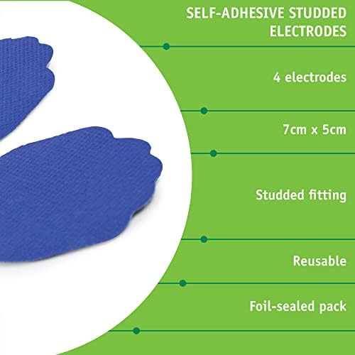 Med-Fit TENS Self AdhesiveElectrodes - Ideal for Sensitive Skin, Reusable & Coated with Hydrogel - Target Back Pain & Inflammation For Wireless & Painless TENS Machines - 4 Per Pack, 7cm x 5cm