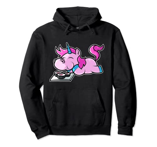 Unicorn Sushi Nigiri Kawaii Neko Anime Japonés Sudadera con Capucha