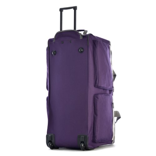 Olympia 8 Pocket Rolling Duffel Bag, Dark Lavender, 33 inch