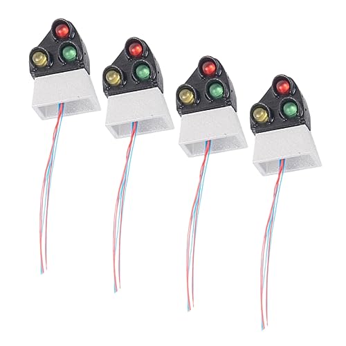 DOITOOL Realistic Traffic Signal Decor Miniature Traffic Lamp for DIY Model Trains Table Decor Lamp Set