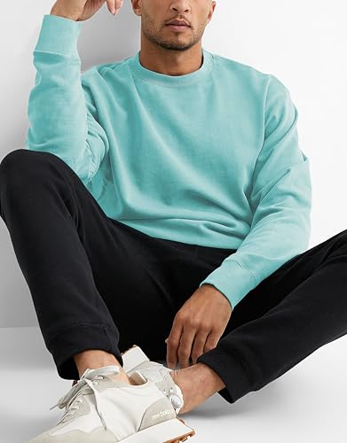 Sleepdown Men's Crewneck Sweatshirt, Soft Midweight Long Sleeve Fleece Sweatshirt for Men, Basic Pullover Mens Sweatshirt4