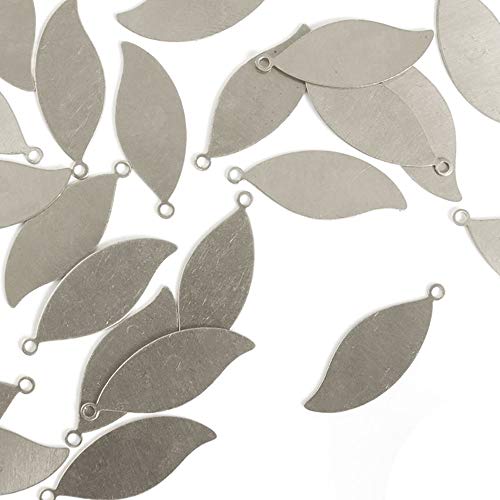 ImpressArt - Premium Metal Stamping Blanks for Metal Stamping and Jewelry Making (24 Pack) (1 1/16 Leaf w/Ring Alkeme)