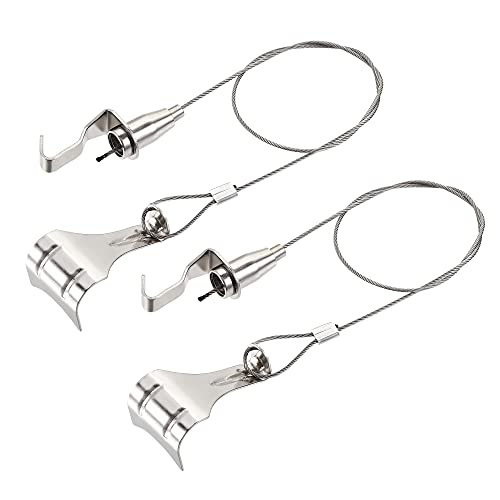 Image of uxcell Picture Hanging Wire Kit, 2Set 0.5M Hanging Wire with Large S-Hook for Home Picture Art Gallery Picture Display Kit, Load 66 Lbs