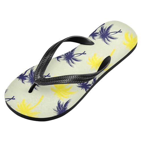 Burbuja Palm Trees on Beige Flip Flops for Women Men, Soft Thong Sandals Rubber Slippers for Pool Beach Essentials2