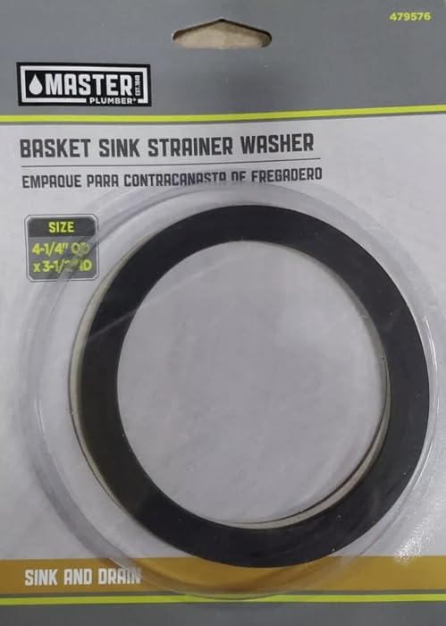 Master Plumber Basket Sink Strainer Washer Set 4-1/4-Inch O.D. x 3-1/2-Inch I.D - Pack of (100)