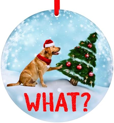 WaaHome Funny Dog Christmas Ornaments Dog Push Down Christmas Tree Ornaments Decorations Dogs Lover Gifts for Women Men Kids Puppy Pet Lovers