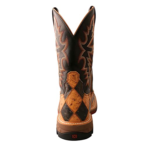 Image of Twisted X Men 11 inch Western Work Boot, Color: Ostrich & Black, Size: 10, Width: D (MXBN006-10-D)