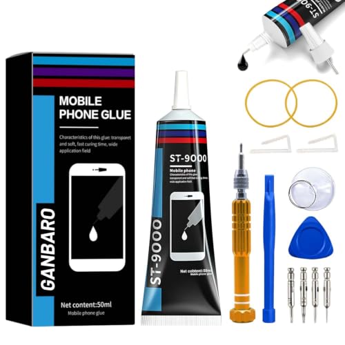 Phone Glue Screen Repair Adhesive with Repair Tools for Electronic Screen Multi-Function Phone Repair Glue Craft Adhesive Kit for Electronic Screen Cell Phone Screen (Black 50ml)
