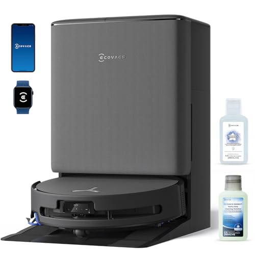 ECOVACS DEEBOT X9S PRO Omni Robot Vacuum and Mop, 30,000Pa Suction, Instant Self-Cleaning OZMO Roller Mop, TruEdge Deep Edge Cleaning, ZeroTangle, Dual Solution System, AI Obstacle Avoidance