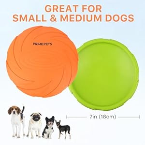 PrimePets-Dog-Frisbees-2-Pack-7-Inch-Dog-Flying-Disc-Durable-Dog-Toys-Nature-Rubber-Floating-Flying-Saucer-for-Water-Pool-Beach-Orange-and-Green - Cucciolini Doodles   PrimePets-Dog-Frisbees-2-Pack-7-Inch-Dog-Flying-Disc-Durable-Dog-Toys-Nature-Rubber-Floating-Flying-Saucer-for-Water-Pool-Beach-Orange-and-Green