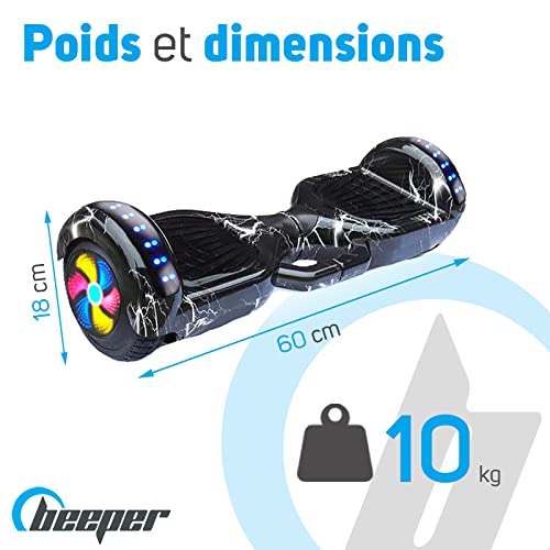 BEEPER - Electric Hoverboard 6.5 inch Lithium-Ion Battery 4.4 Ah Motor 2 x 350 W RC3-TB