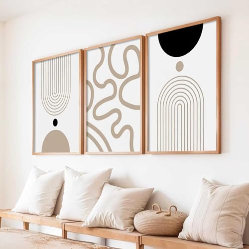 Image of kotart Boho Art Home Decoration Paintings With Frame For Living Room Bed Room Hotel Wall Decor Digital Reprint Set of 3 (13X17 inch)