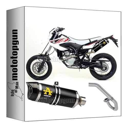 Made in Italy arrow 52505AKN + 52003MI scarico completo omologato open thunder alluminio nero fondello carby compatibile con yamaha wr 125 x 2009 2010 2011 2012 2013 2014 2015 2016 mototopgun