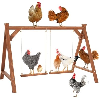 PETSFIT Chicken Roosting Bars for Hens with 2 Swings,Chickens Perch for Pet's Healthy and Play,Chicken Coop Accessories for 6-8 Chickens,Easy to Assemble and Clean