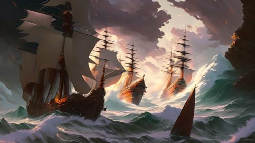 Affiche bateau eaux orageuses GerRit pour habiller un mur vide