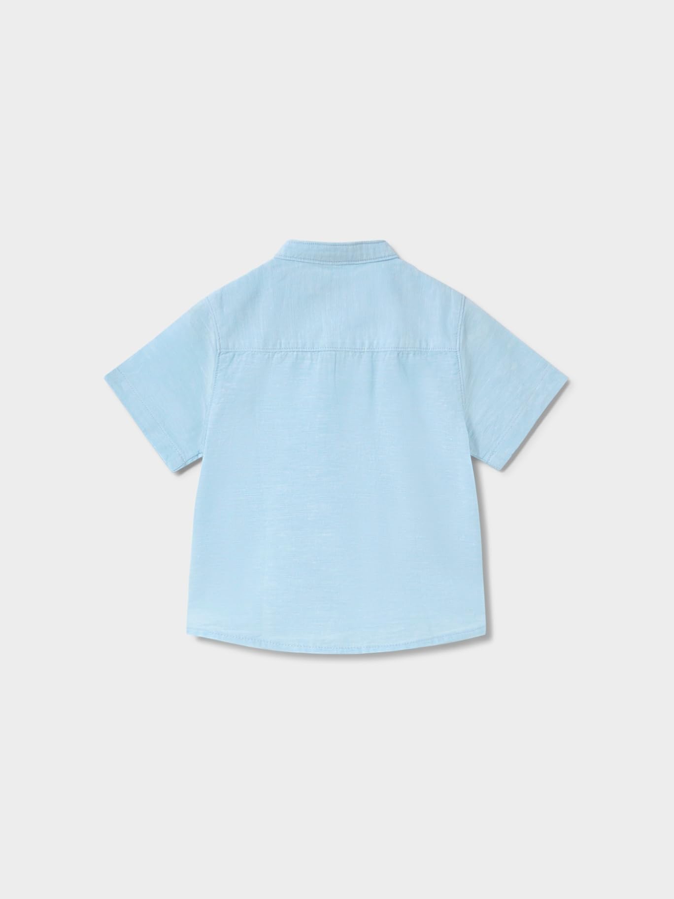 Mayoral Camicia m/c Lino Collo corean per Bimbo Celeste