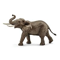 SCHLEICH 14762 African Elephant Male Figure - Realistic Animal Toy Figurine for Kids and Collectors, Hand-Painted, Durable & Educational from 3 Years