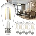Kawaya E26 LED Edison Bulbs: 6-Pack 8W Equivalent 80W Dimmable LED Bulbs - Vintage ST58 5000k Daylight White - 800 Lumens High Brightness Bulbs with 90+ CRI - Clear Glass