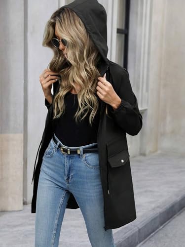 Chic Black Women's Fall Winter Hoodie Jacket - Perfectly Cozy & Stylish in X-Large - Image 4